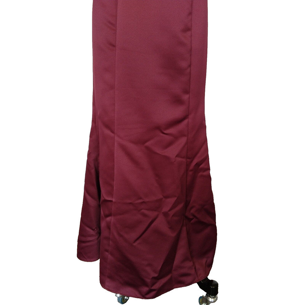 Jessica McClintock Vintage Y2K Prom Dress Size 10 Burgudy Halter Satin Fairy - Picture 4 of 11